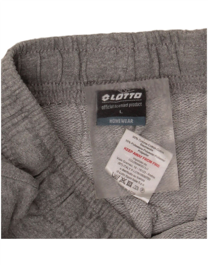 Pantaloni de trening Lotto pentru bărbați Joggeri mari, gri, bumbac
