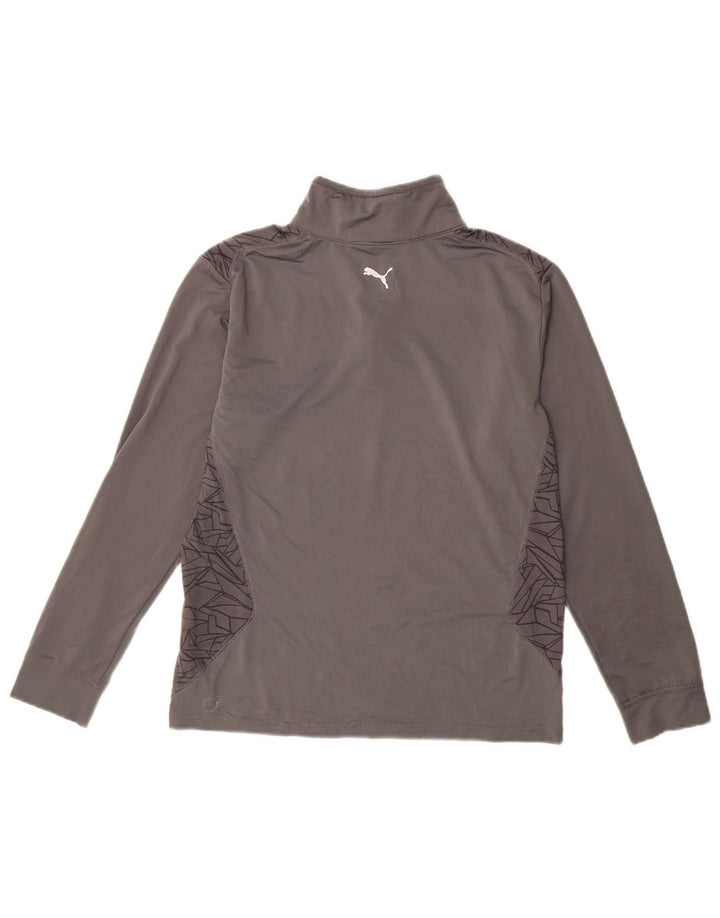 Trening PUMA pentru băieți, cu fermoar și gât, cu pulover, 11-12 ani, mare, gri