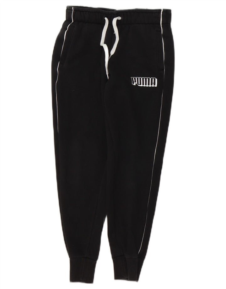 Puma Băieți Pantaloni De Trening Grafic Joggeri 7-8 Ani Bumbac Negru