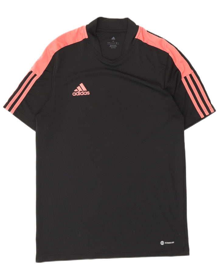 Tricou obișnuit cu mânecă scurtă pentru bărbați Adidas Top mediu negru Colorblock