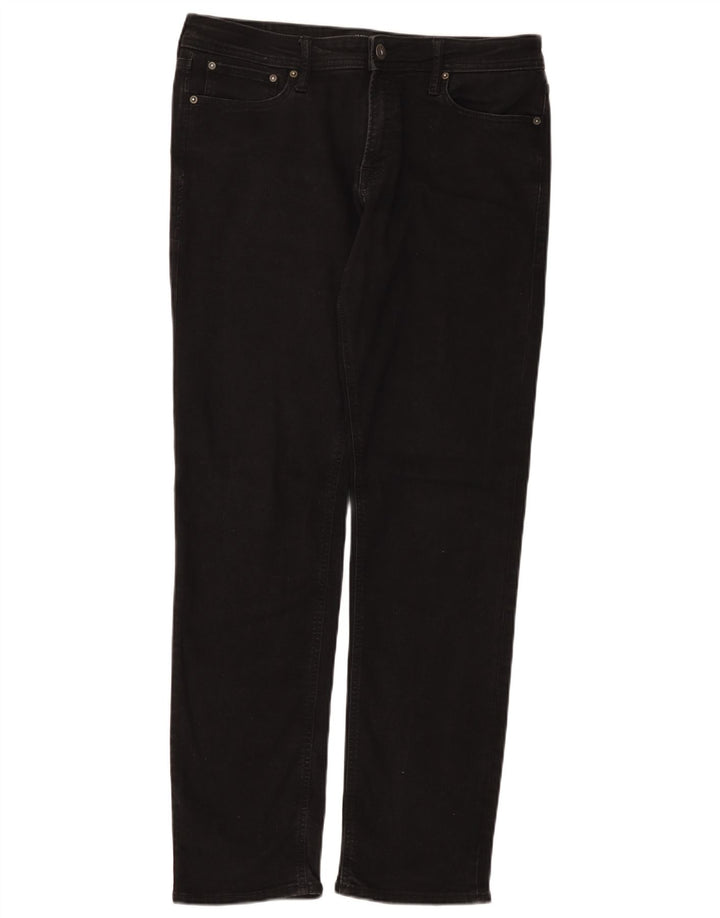 Blugi drepți pentru bărbați Jack & Jones W34 L34 bumbac negru