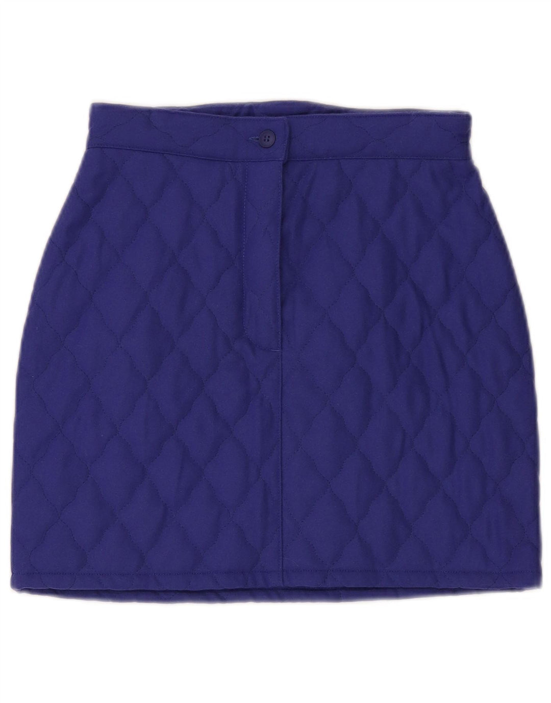 Fusta mini matlasată cu talie înaltă pentru femei Benetton IT 42 Medium W26 Lână violet