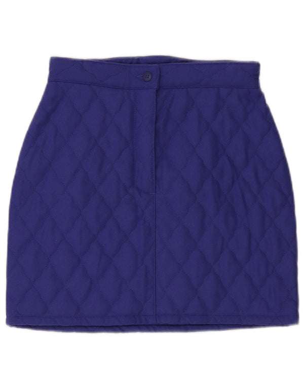 Fusta mini matlasată cu talie înaltă pentru femei Benetton IT 42 Medium W26 Lână violet