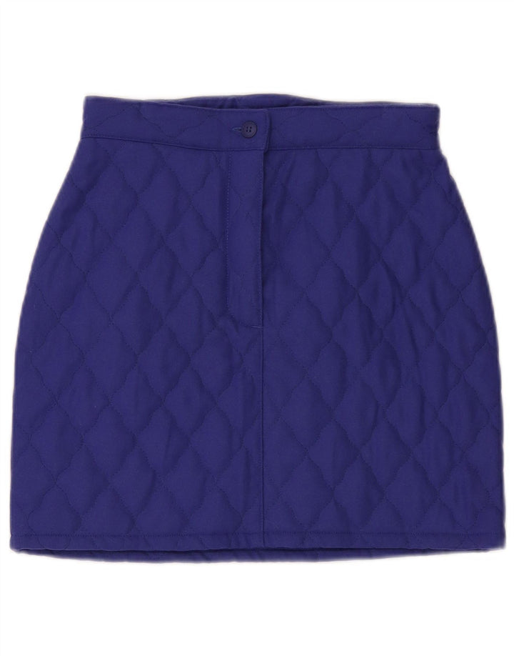 Fusta mini matlasată cu talie înaltă pentru femei Benetton IT 42 Medium W26 Lână violet