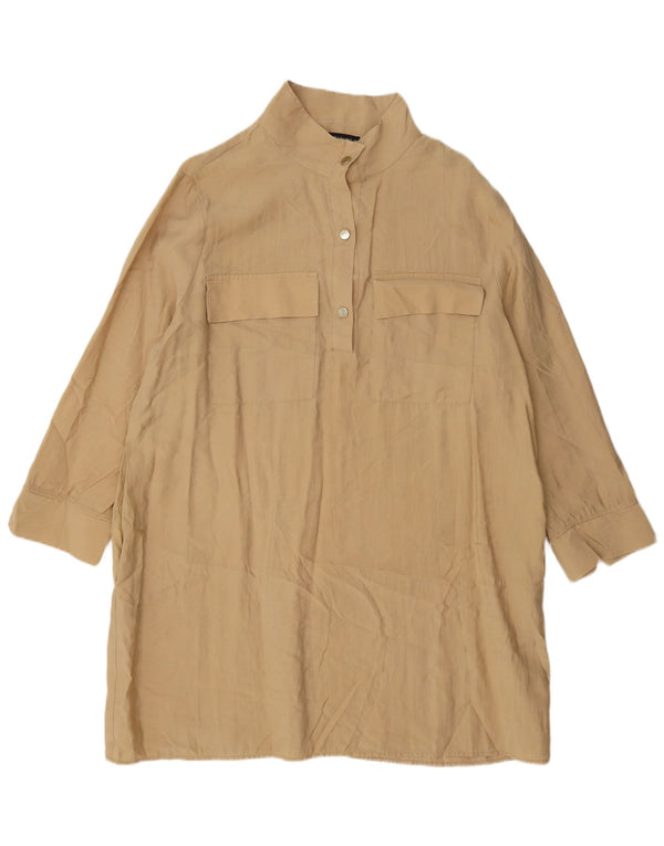 Zara Womens Shirt Dress UK 18 XL Beige Lyocell