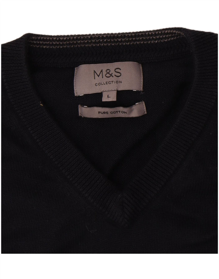Marks & Spencer Vestă pentru bărbați Tank Top mare din bumbac bleumarin