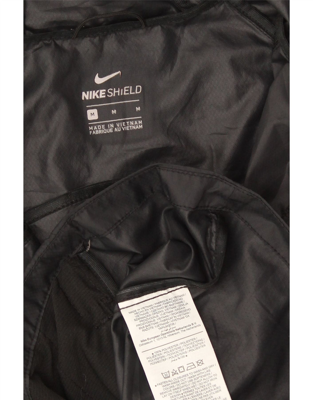 Jachetă de ploaie cu glugă Nike pentru femei UK 14 Medium Black Poliester Sports