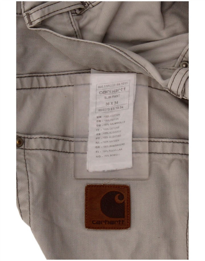 Blugi slim pentru bărbați CARHARTT W36 L34 bumbac gri