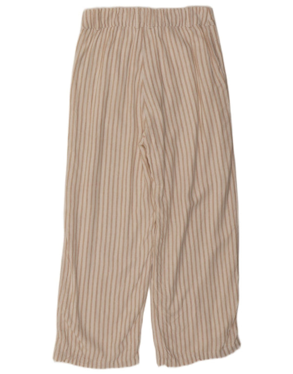 Pantaloni tăiați pentru femei Abercrombie & Fitch Medium W30 L24 Bej cu dungi