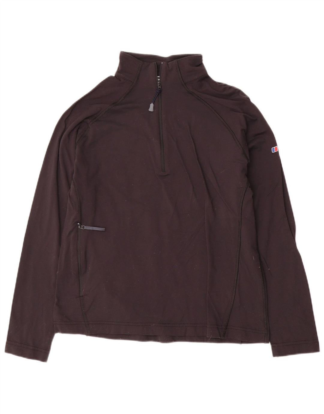 Trening Top pentru femei Berghaus, cu fermoar și gât, UK 12, nailon mediu negru