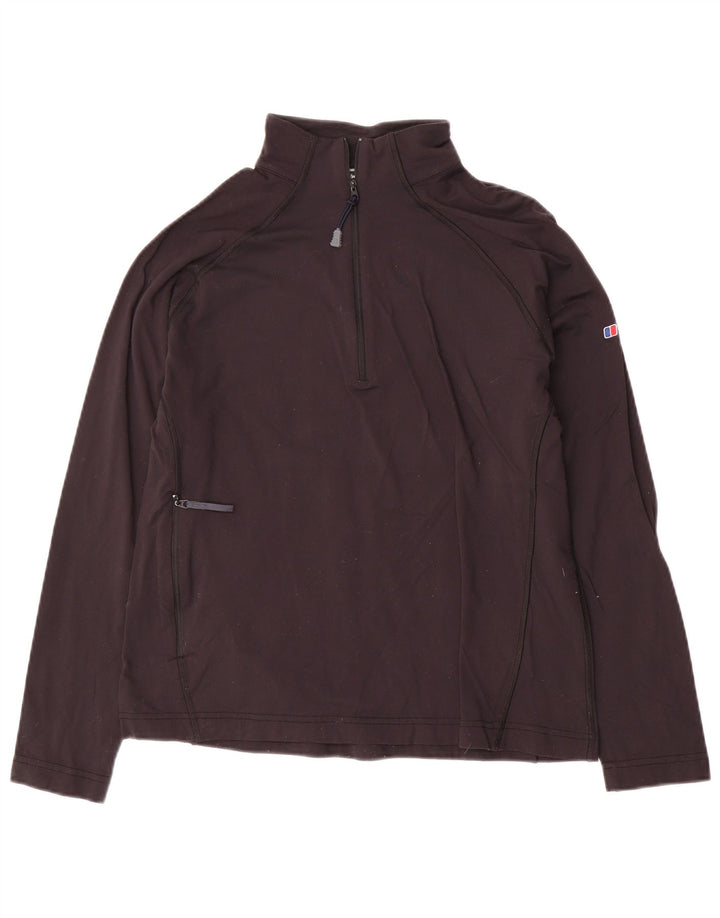 Trening Top pentru femei Berghaus, cu fermoar și gât, UK 12, nailon mediu negru