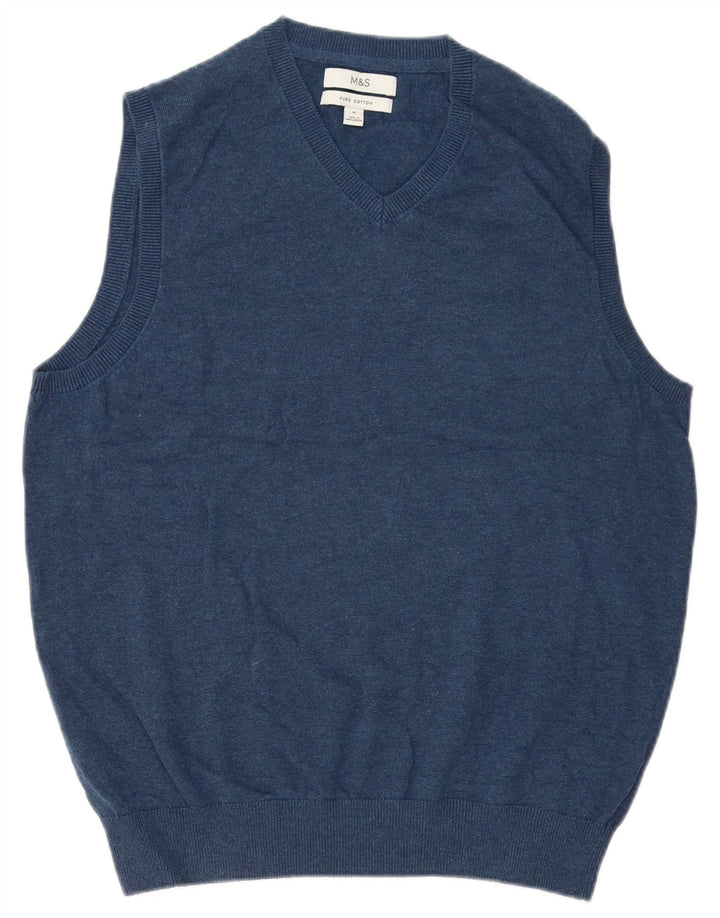 Marks & Spencer Vestă pentru bărbați Tank Top Bumbac albastru mediu