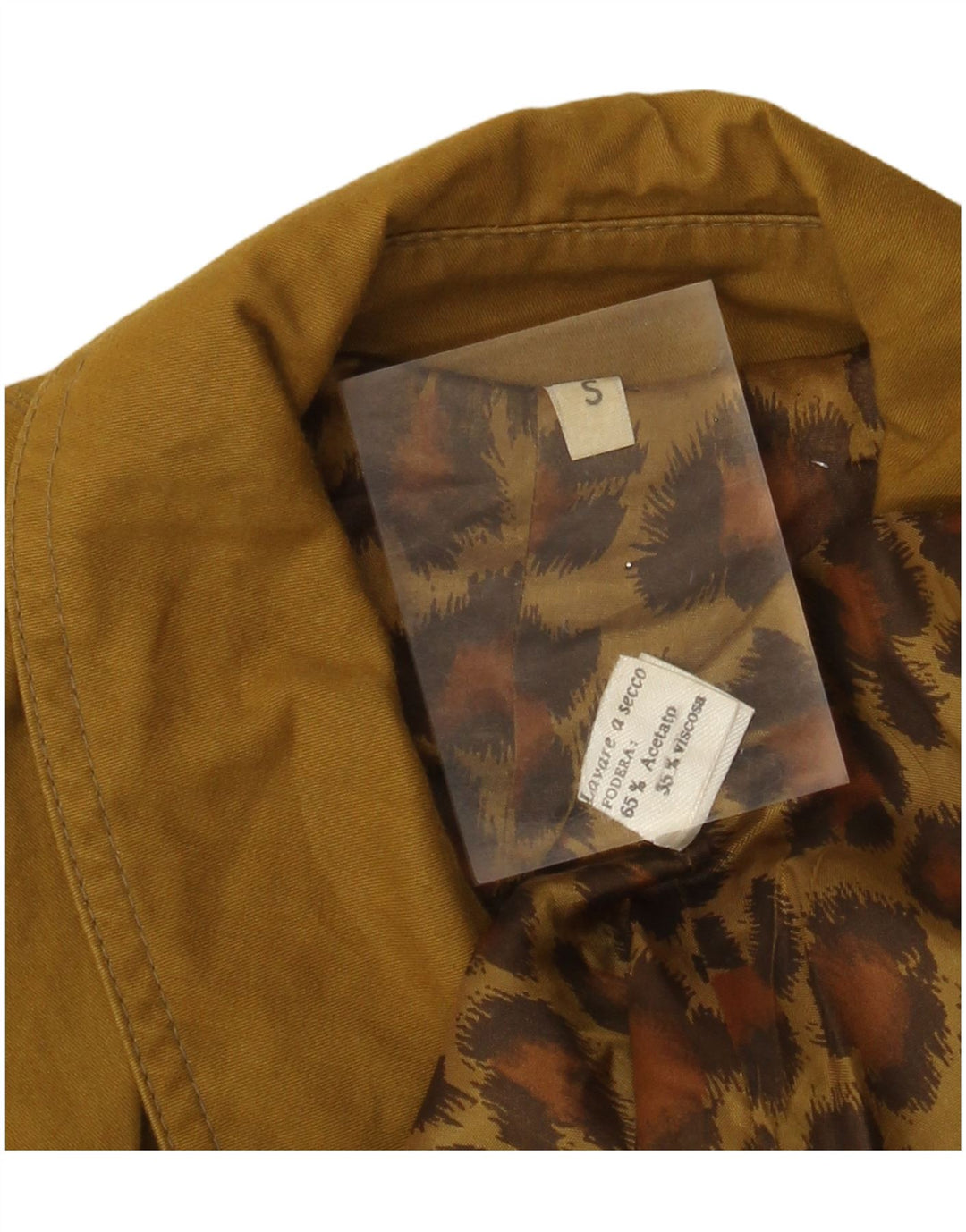 VINTAGE Pardesiu supradimensionat pentru femei UK 10 Small Khaki Acetat