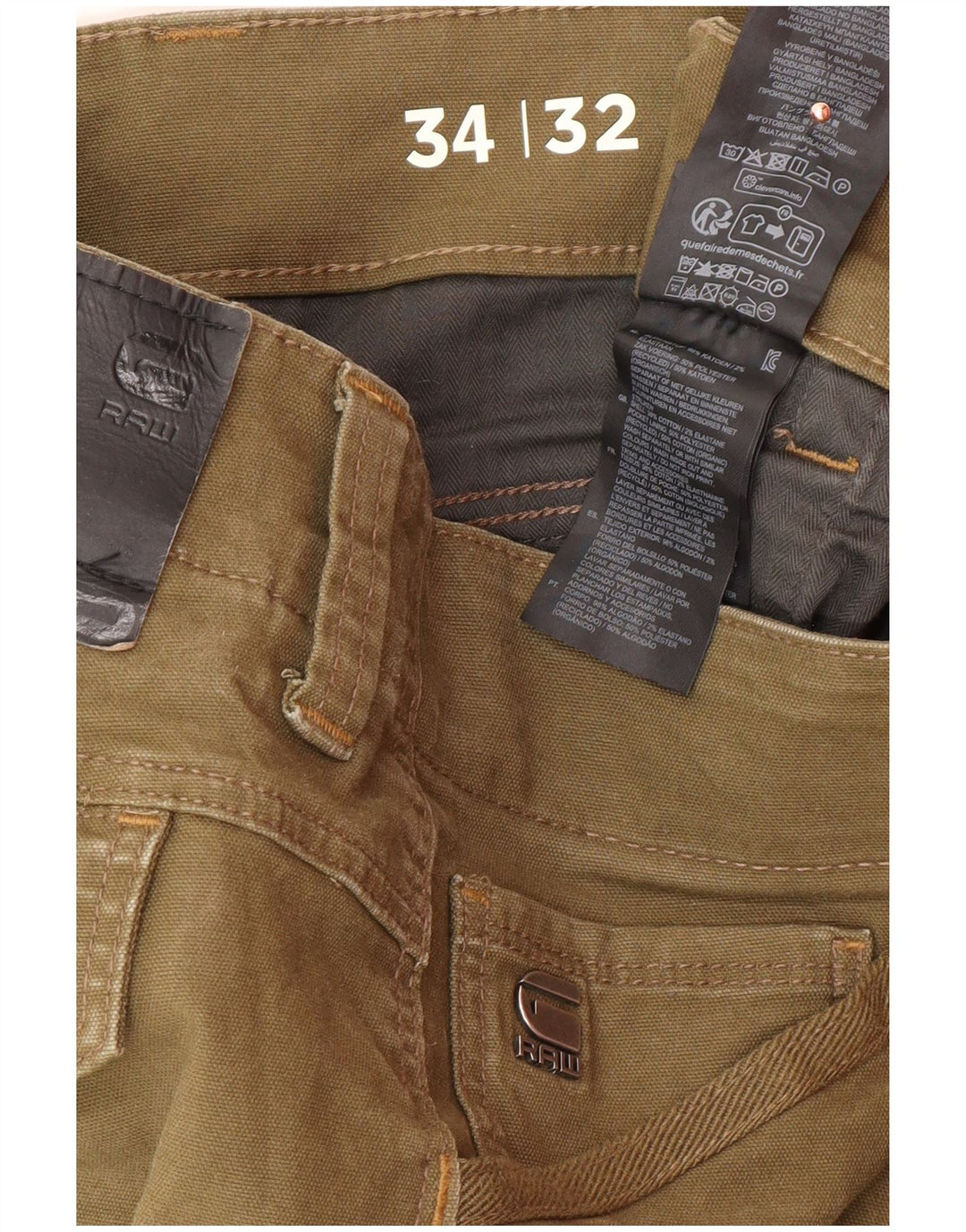 Pantaloni cargo subțiri pentru bărbați G-STAR L34 L32 bumbac kaki