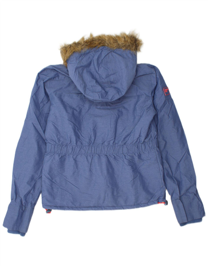 SUPERDRY Jachetă Windbreaker cu glugă pentru femei UK 14 Medium Blue