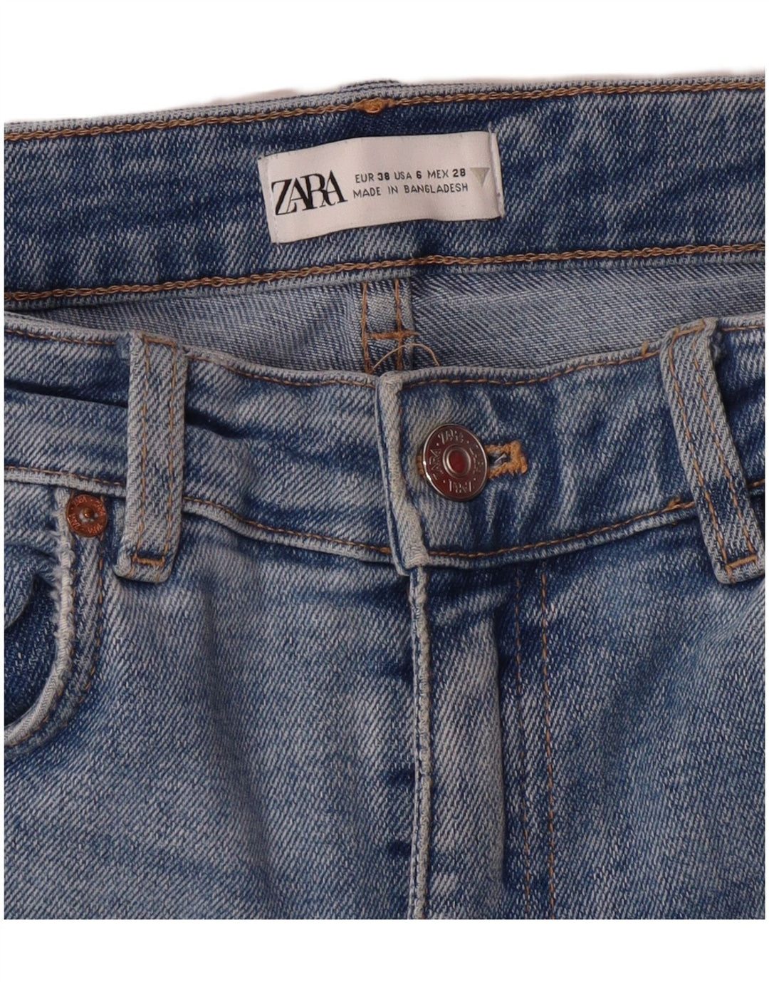 Blugi skinny pentru femei cu talie înaltă Zara EU 38 Mici L28 L27 Albastru Classic