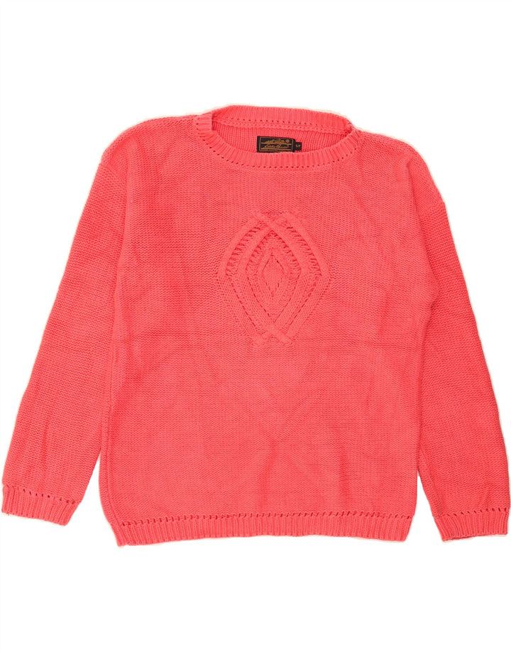 EDDIE BAUER Womens Oversized Boat Neck Jumper Sweater UK 10 Small Pink Vintage Eddie Bauer and Second-Hand Eddie Bauer from Messina Hembry 