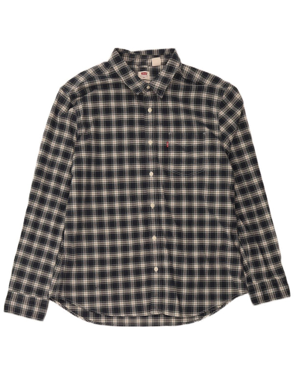 Cămașă subțire Levi's pentru bărbați 2XL, bumbac cu carouri bleumarin