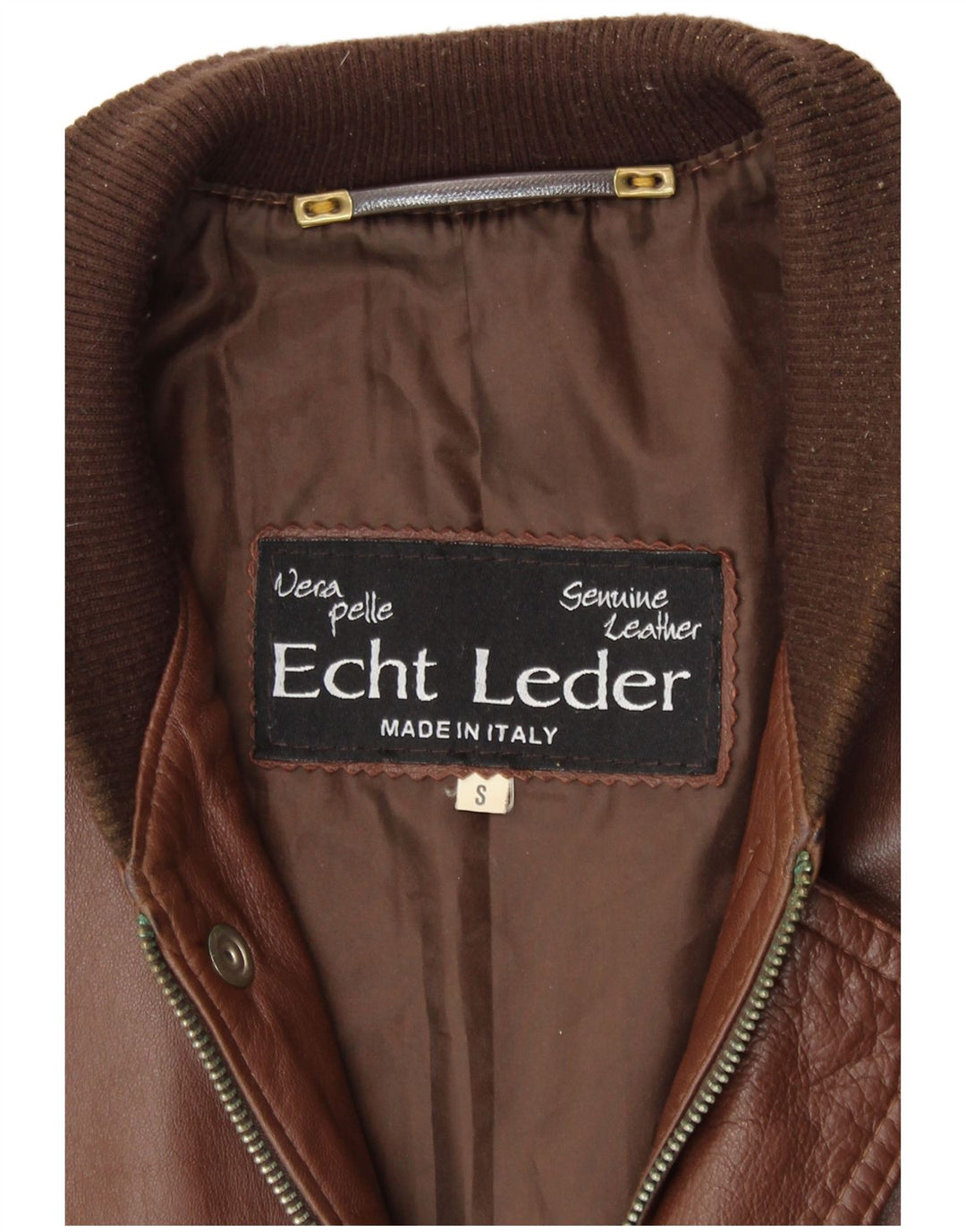 Jachetă de piele pentru bărbați VINTAGE UK 36 Piele maro mică