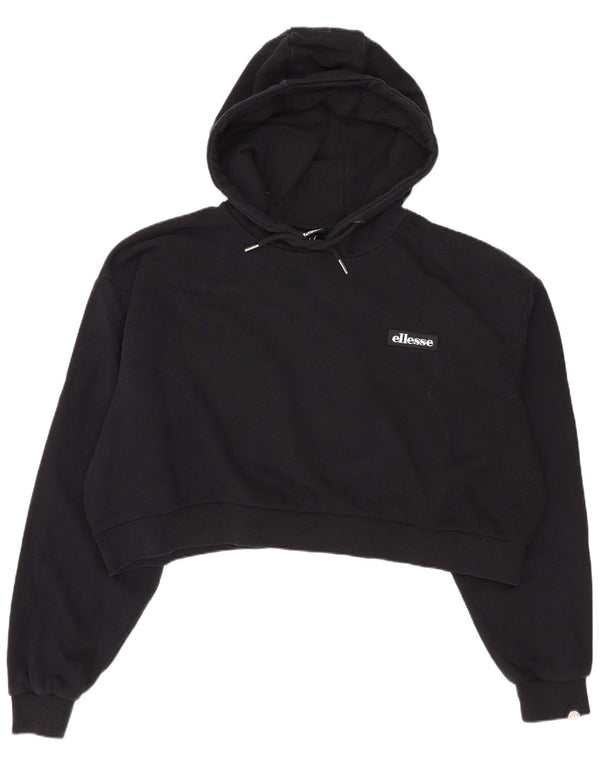 Pulover pentru femeie Ellesse Oversized Crop Hoodie UK 10 Bumbac negru mic