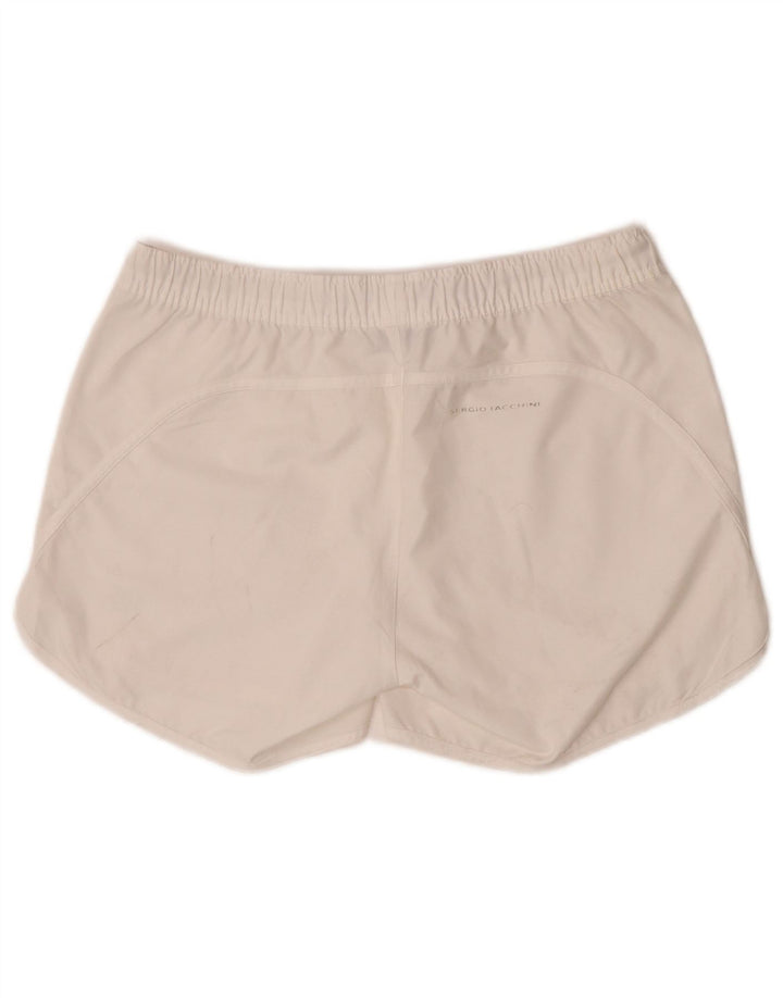 Sergio Tacchini Pantaloni scurti sport pentru femei IT 44 Poliester alb mediu