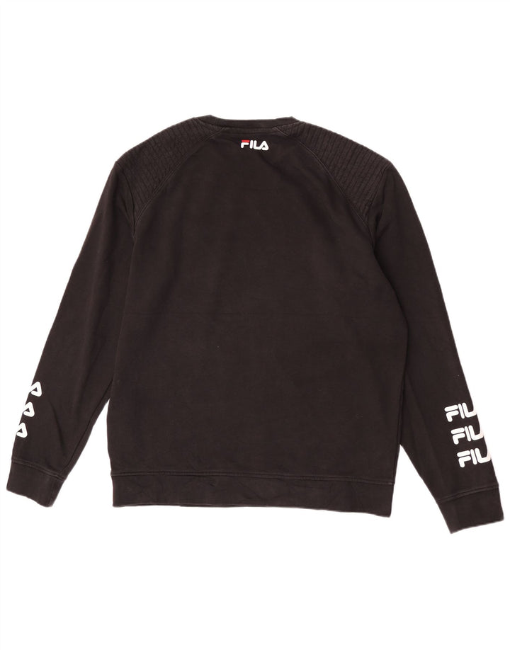 Pulover pentru bărbați Fila Graphic Regular Fit Pulover mare, negru, bumbac