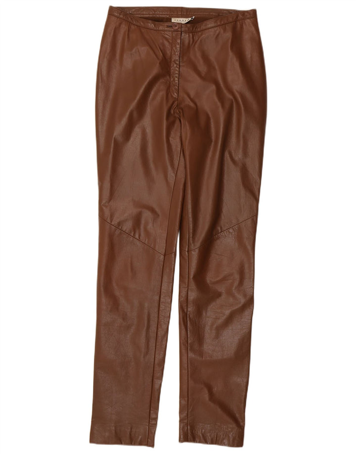 Pantaloni subțiri din piele pentru femei Hennes EU 38 Medium W28 L33 Piele maro
