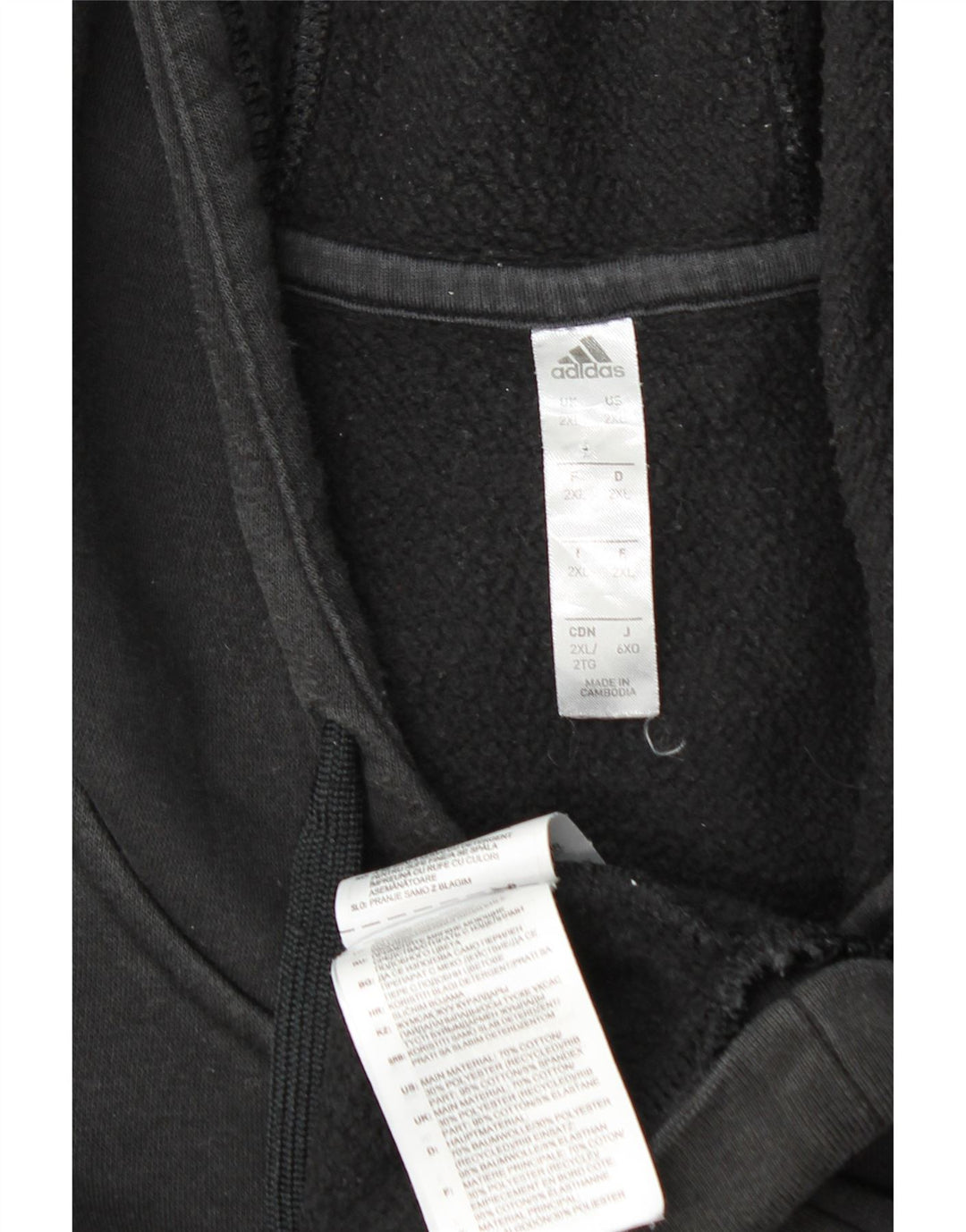 Pulover ADIDAS pentru bărbați, bumbac negru 2XL