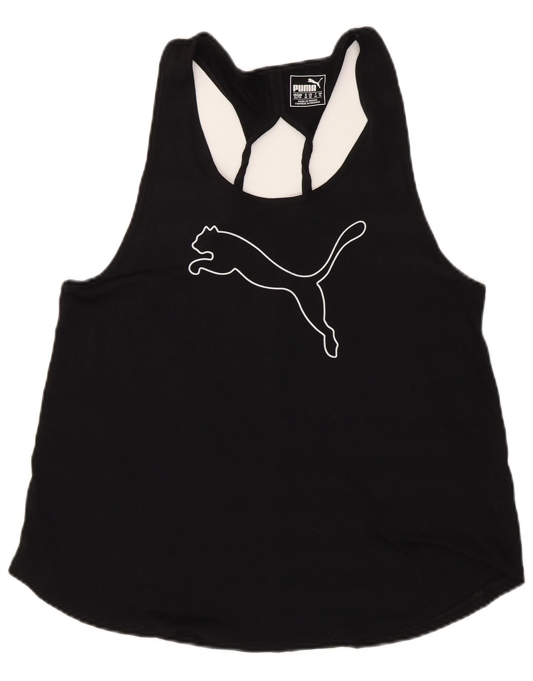 Top cu vestă grafică PUMA pentru femei UK 16, mare, negru, poliester