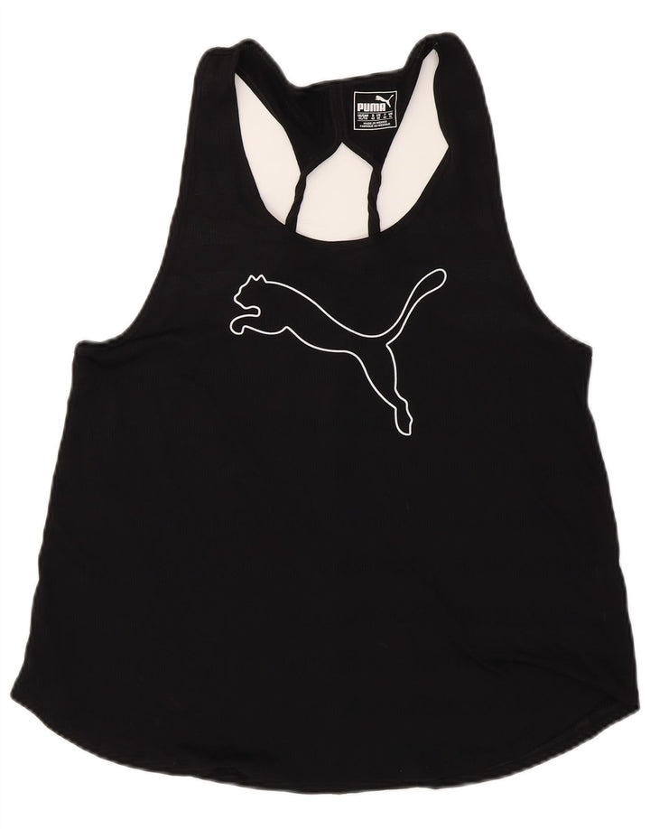 Top cu vestă grafică PUMA pentru femei UK 16, mare, negru, poliester