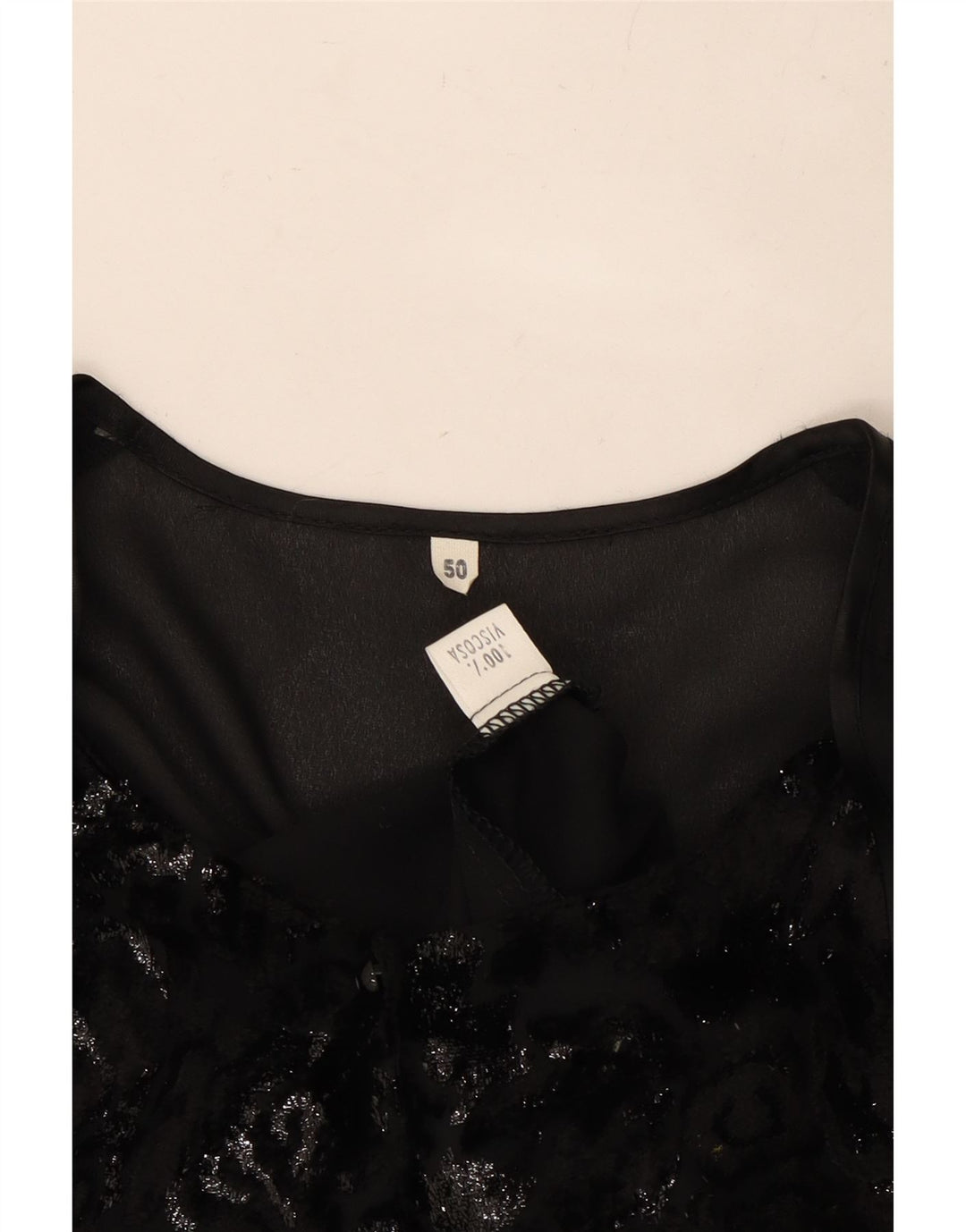 Bluză cămașă pentru femei VINTAGE IT 50 XL Viscoză neagră
