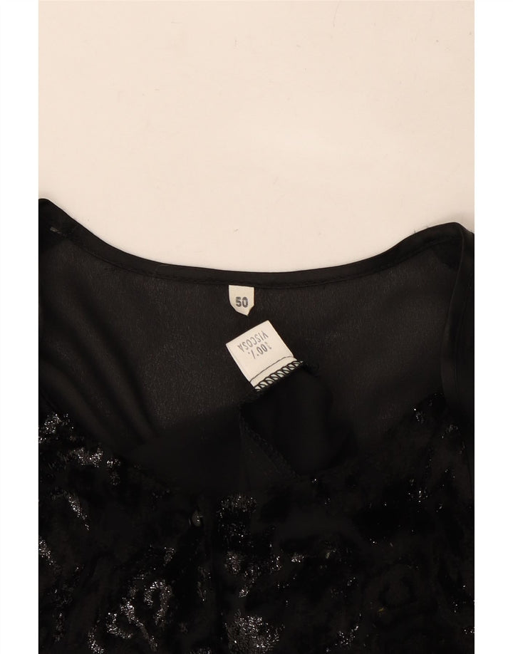 Bluză cămașă pentru femei VINTAGE IT 50 XL Viscoză neagră