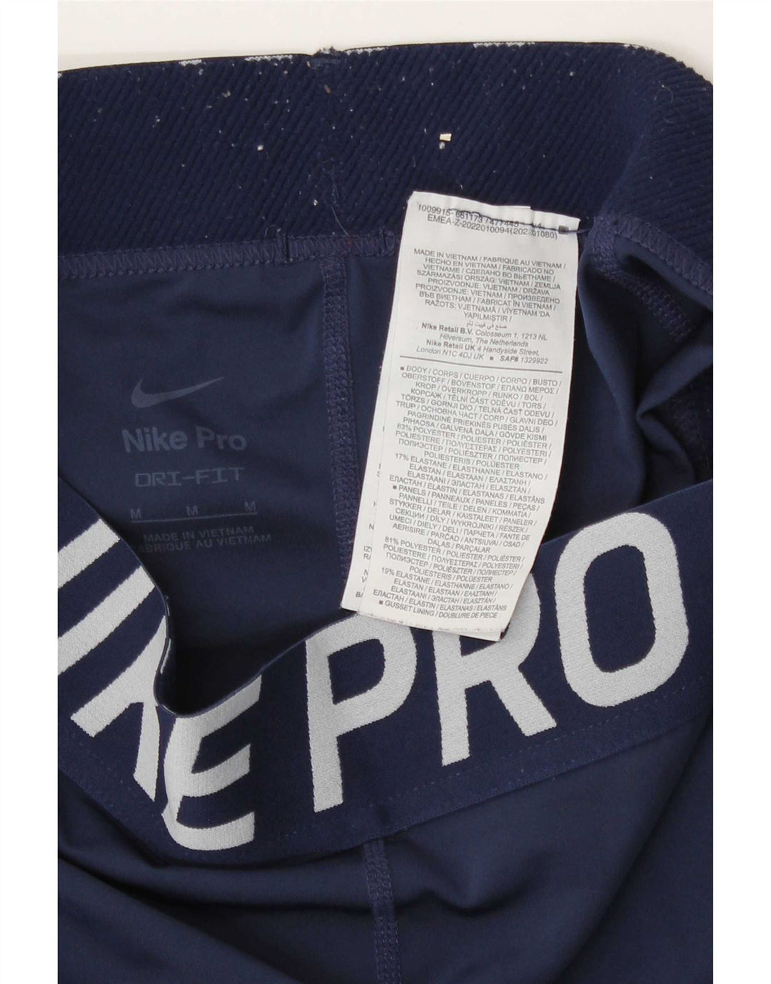 Leggings cu grafică Nike Dri Fit pentru femei UK 12 Poliester mediu albastru bleumarin