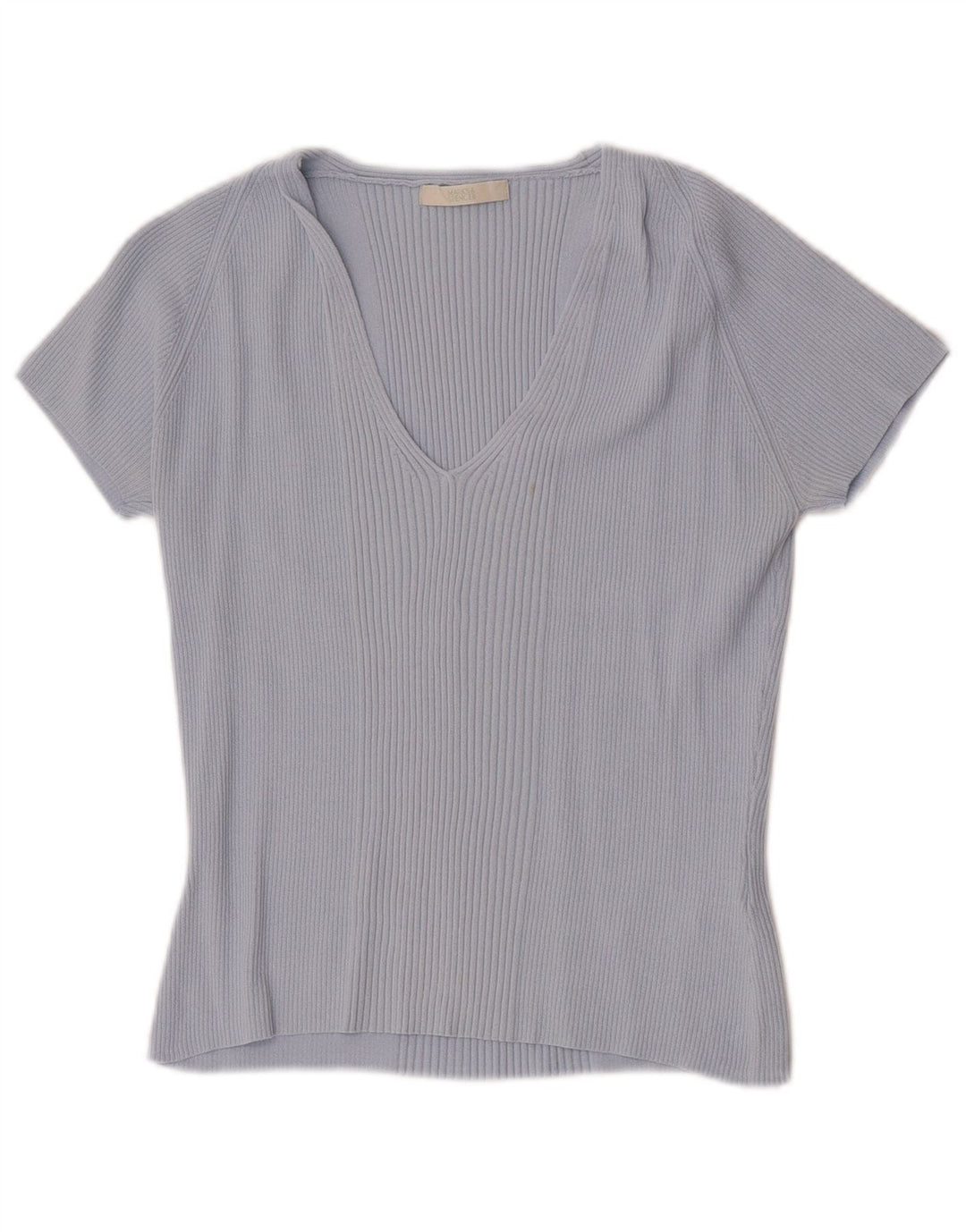 Marks & Spencer pentru femei Crop Tricou Top UK 14 Medium Blue Viscose