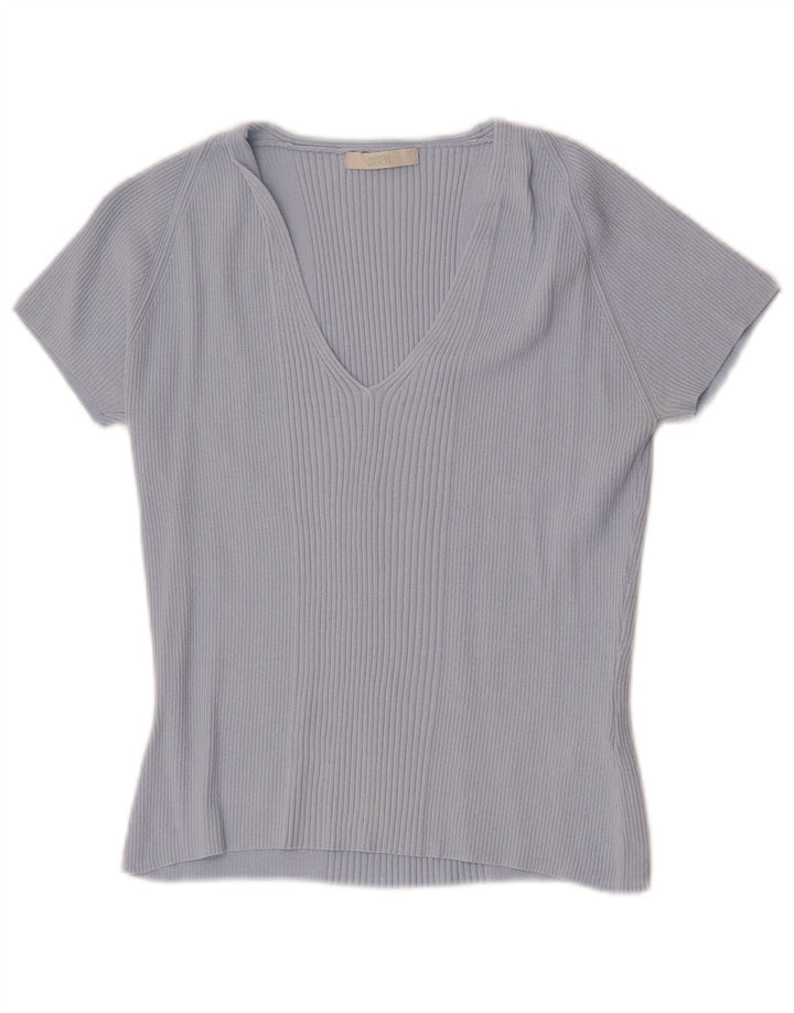 Marks & Spencer pentru femei Crop Tricou Top UK 14 Medium Blue Viscose