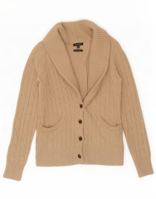 Pulover cardigan Massimo Dutti pentru femei UK 12 Lână maro medie