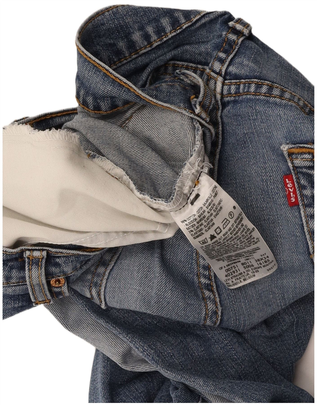 Blugi drepti pentru bărbați LEVI'S W38 L27 Bumbac albastru
