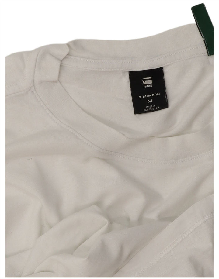 G-STAR Mens T-Shirt Top Medium White Cotton