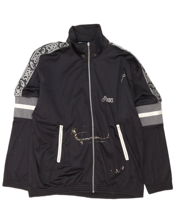 Jachetă de top pentru trening grafic Asics pentru bărbați, IT 54 XL, negru, bloc de culoare