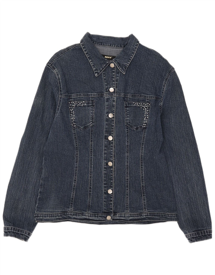 Jachetă de blugi vintage pentru femei UK 14 Medium Blue