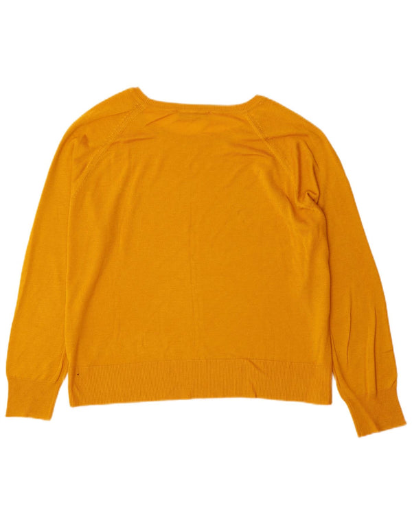 Pulover pentru femeie cu gât de barcă Zara UK 16 mare galben