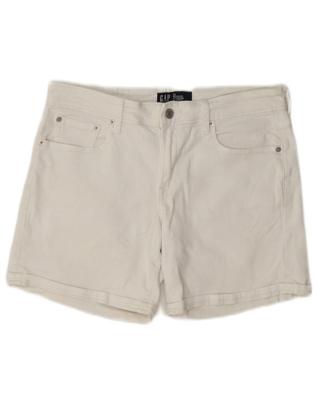 Pantaloni scurți Gap Standard Regular Denim W28 Bumbac alb mediu