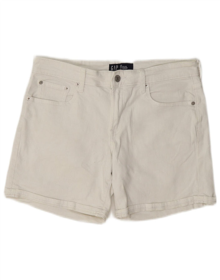 Pantaloni scurți Gap Standard Regular Denim W28 Bumbac alb mediu
