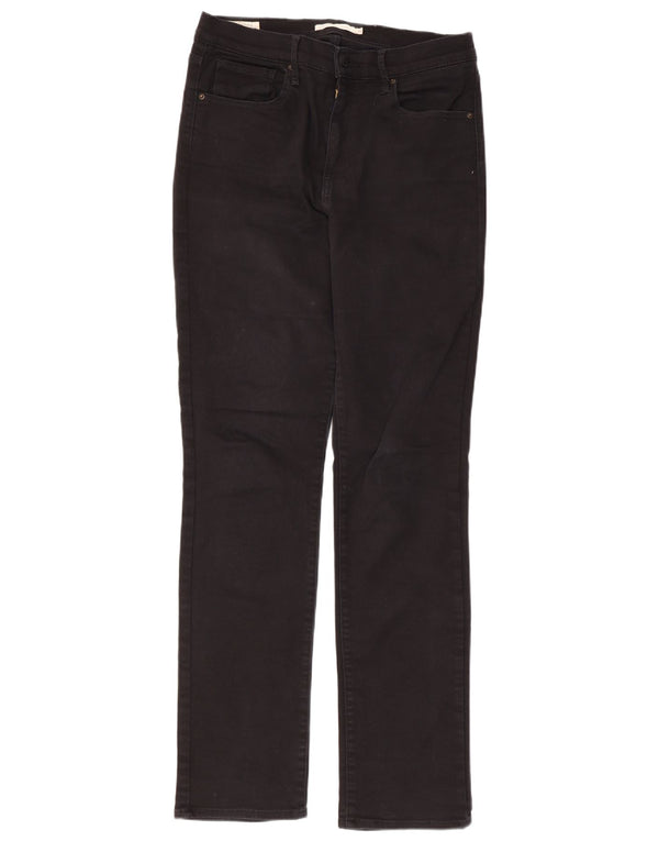 Blugi drepti cu talie înaltă pentru femei LEVI'S 724 W31 L31 bumbac negru