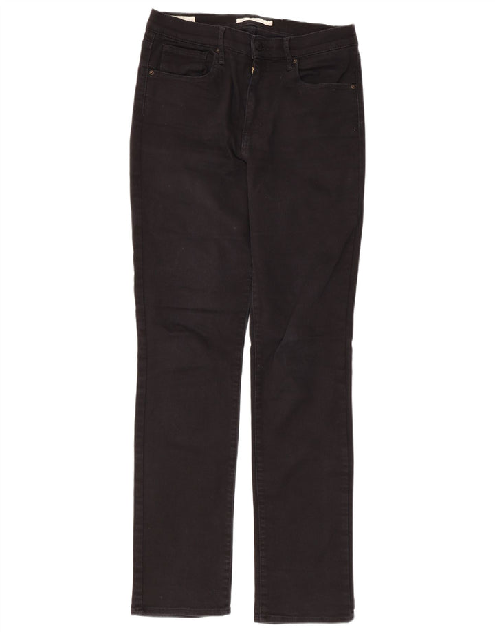 Blugi drepti cu talie înaltă pentru femei LEVI'S 724 W31 L31 bumbac negru