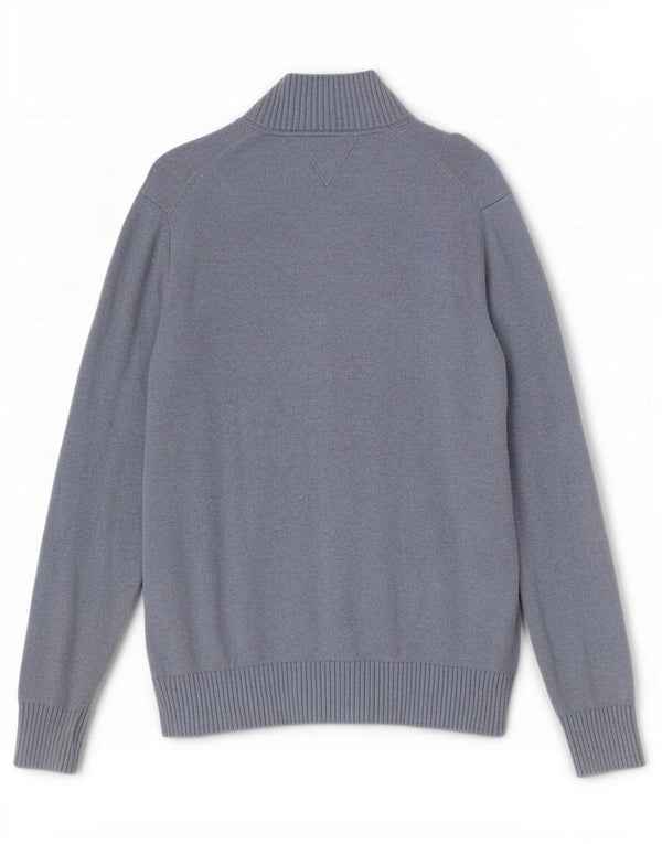 Pulover cardigan pentru bărbați Tommy Hilfiger, bumbac color bloc albastru mediu