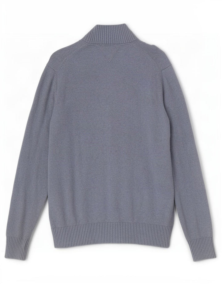 Pulover cardigan pentru bărbați Tommy Hilfiger, bumbac color bloc albastru mediu