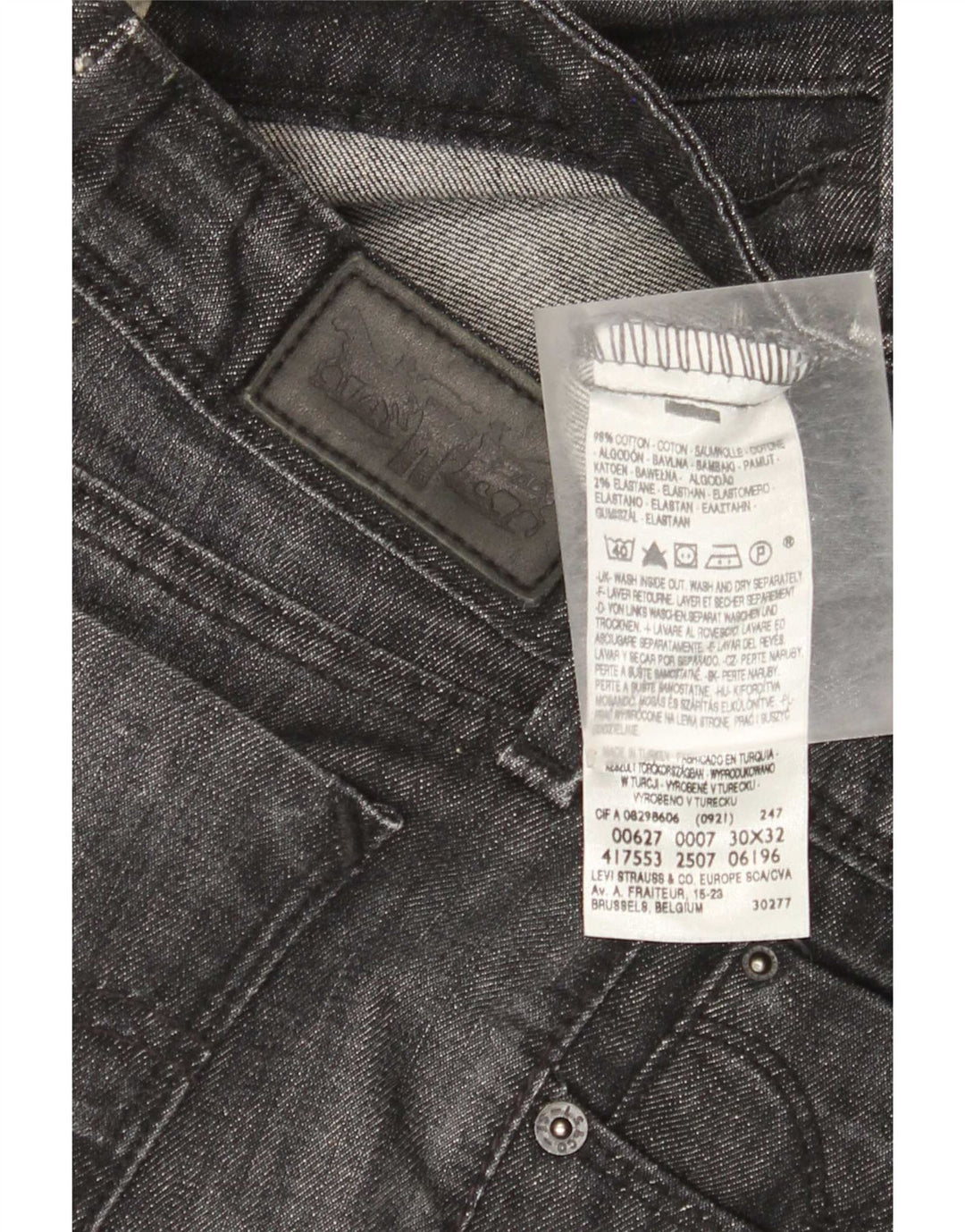 Blugi drepti pentru femei Levi's 627 W30 L29 bumbac gri