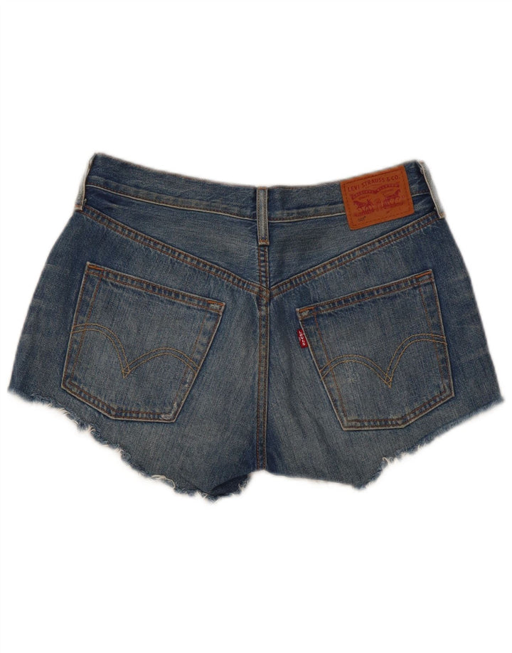 Pantaloni scurți Levi's 501 din denim distressed W26 Small Blue Bumbac