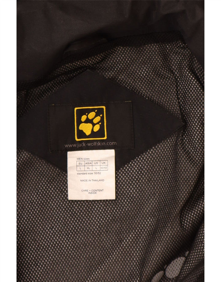 Jack Wolfskin Jachetă de vânt cu glugă pentru bărbați UK 40/42 Poliester negru mare